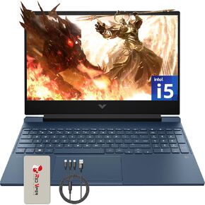 HP Victus 15.6" Full HD 144Hz Gaming Laptop, Intel-i5 12450H, NVIDIA GeForce RTX 3050, 32GB DDR4 RAM, 2TB PCIe SSD, Backlit Keyboard, Wi-Fi 6, Blue, Windows 11 Pro, 128GB Docking Station Set