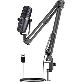 Adjustable Microphone with Anti-Spray Cotton Live Game Recording Professional Microphone Can Be Used for Computer and Cell Phone Sound Card (Microphone Stand Set)