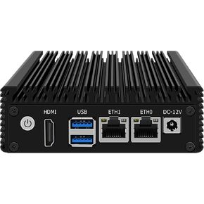 HUNSN Micro Firewall Appliance, Mini PC, OPNsense, Untangle, VPN, Router PC, Intel Celeron N3050, RJ13, AES-NI, 2 x Realtek RTL8111H LAN, HDMI, 2 x USB3.0, 8G RAM, 128G SSD