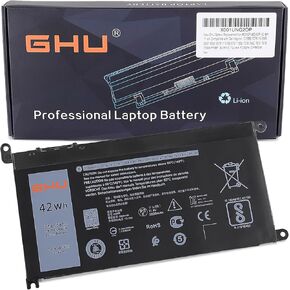 استبدال البطارية الجديد GHU لـ WDX0R WDXOR 42 WH 11.4V متوافق مع Dell Inspiron 13 5368 5378 15 5565 5567 5568 5578 17 5765 5767 7368 7378 7560 7579 7569 P58F 3CRH3 T2JX4