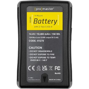 ProMaster V-Mount Battery/Charger Kit 150Wh with D-Tap & USB-A, (Model 61278)