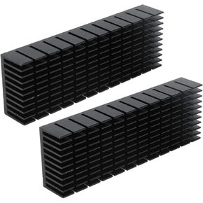 GLOGLOW Durable Aluminum Heatsink Kit for Efficient Heat Dissipation, 2Pcs Compact Aluminum Cooling Fins for Electronic Chips Power Boards, Power Slotted Heat Sink (No Backing Glue)