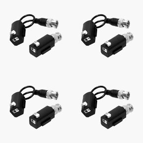 4 Pairs of eSecure HD-EV01P-03 HD Passive Video Balun Network Transceiver, HDTVI HDCVI AHD CVBS 3MP 4MP 5MP 4K Camera DVR CCTV System, BNC to UTP CAT 5/5e/6/6e RJ45 push terminal