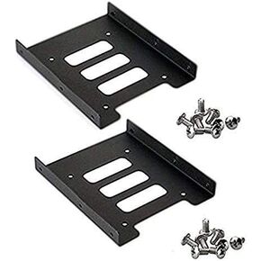 iMBAPrice (Pack of 2) 2.5" to 3.5" Bay SSD HDD Notebook Hard Disk Drive Black Mounting Bracket Adapter Tray Kit