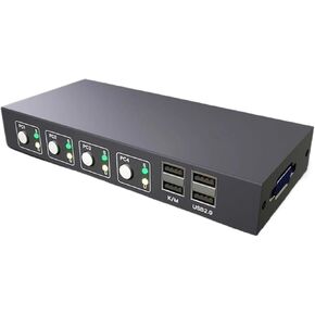 VGA KVM Switch 4 Ports VGA Video Switcher Splitter Adapter for PC Monitor Projector