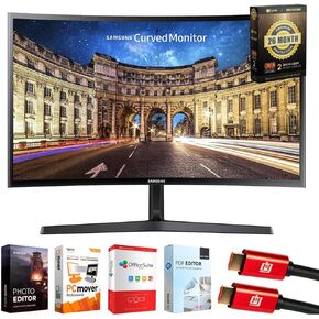 Samsung 27" CF39 FHD 1080p Curved Computer Monitor with AMD FreeSync Bundle with Tech Smart USA Elite Suite 18, 2X 4K HDMI Cable & Deco Gear CPS Exclusive 26 Month Protection Pack (BEACH-CPS-26M250)