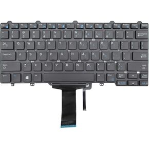 Replacement Laptop Keyboard Backlit for Dell Latitude 3340 3350 E3340 7350 E5450 E5470 E7450 E7470 13 7000 2-in-1 7350 US Layout Black