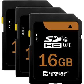 Synergy Digital 16GB Secure Digital SDHC UHS-I Memory Cards, Compatible with Panasonic Lumix GH4 Digital Camera - Class 10, U1, 95MB/s, 300 Series - Pack of 3