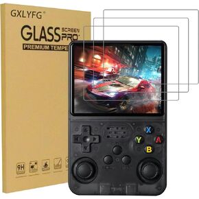 3 Pack Tempered Glass Screen Protectors Compatible with R36S/R35S/RGB20S Handheld Game Console, Anti Scratch, Bubble Free, 9H Hardness