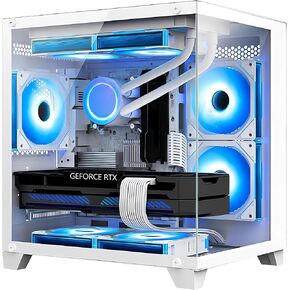 Gaming PC -AMD Ryzen 5 5600X 3.7 GHz-RTX 3060 12GB -32GB DDR4 RAM-1TB M.2 +1TB SATA SSD-240 Liquid Cooler -WiFi &Bluetooth -RGB Fans-Windows 11 Pro Desktop Computer-Black