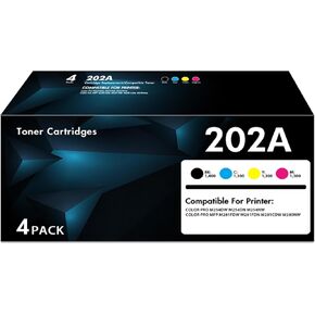 202A Toner Cartridges Set 4-Pack | Compatible for 202X CF500X CF500A CF501A CF502A CF503A for Color Laserjet Pro MFP M281cdw M254dw M281fdn M254dn M254nw M281 M254 Printer (Black Cyan Yellow Magenta)