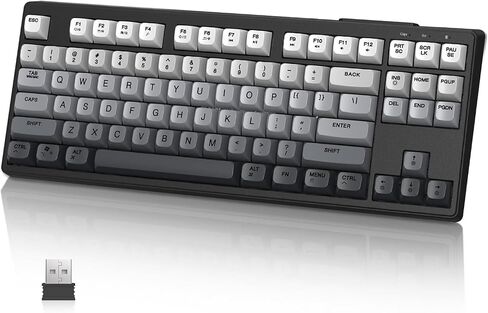Ziyou Lang M87 75 ٪ اللوحة اللاسلكية لوحة المفاتيح Mechanical Feel Silent Rainbow Lacklit Bluetooth/2.4 جيجا هرتز PBT Keycaps قابلة لإعادة الشحن 4000MAH بطارية مريحة ل MAC/WIN/PC-MOON in Kuwait