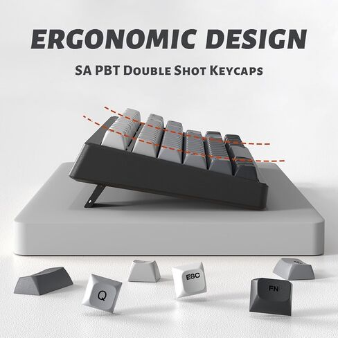 Ziyou Lang M87 75 ٪ اللوحة اللاسلكية لوحة المفاتيح Mechanical Feel Silent Rainbow Lacklit Bluetooth/2.4 جيجا هرتز PBT Keycaps قابلة لإعادة الشحن 4000MAH بطارية مريحة ل MAC/WIN/PC-MOON in Kuwait