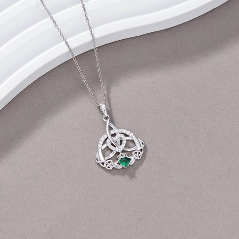 MISTBEE Scottish Thistle Necklace Sterling Sliver Scottish Abalone Shell Pendant Necklace Scottish Jewelry Gifts for Women Girls in Kuwait