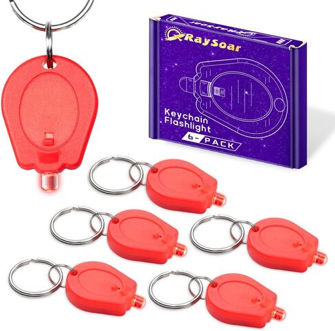6 Pack Ultra Red LED مصباح يدوي ، مصباح يدوي Mini Light -key -keychain ، مصباح يدوي في سلسلة المفاتيح للمراقبة الليلية - قذيفة حمراء in Kuwait