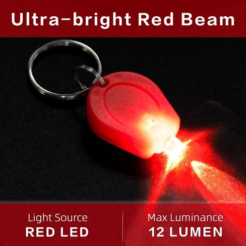 6 Pack Ultra Red LED مصباح يدوي ، مصباح يدوي Mini Light -key -keychain ، مصباح يدوي في سلسلة المفاتيح للمراقبة الليلية - قذيفة حمراء in Kuwait