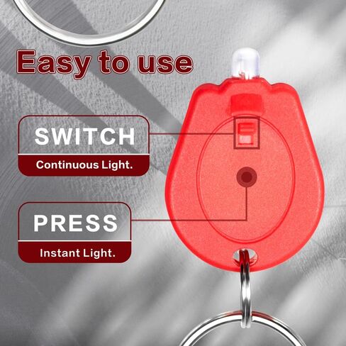6 Pack Ultra Red LED مصباح يدوي ، مصباح يدوي Mini Light -key -keychain ، مصباح يدوي في سلسلة المفاتيح للمراقبة الليلية - قذيفة حمراء in Kuwait