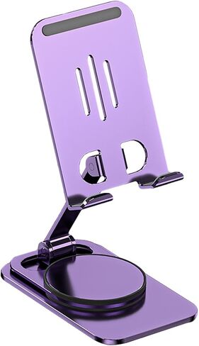 Phone Stand,Desktop Phone Holder Mount Universal Foldable Aluminum Fully Adjustable Tablet Stand for Phone Desk All Phones Cell Phone Tablet, Purple in Saudi Arabia