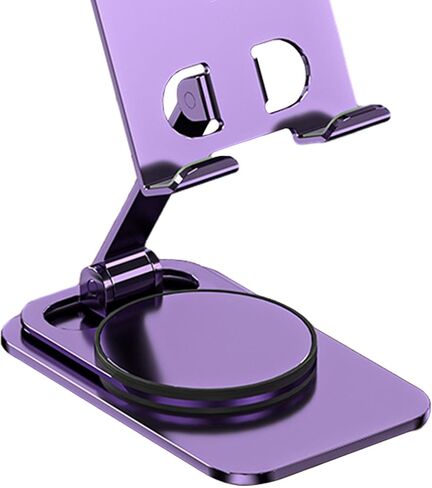Phone Stand,Desktop Phone Holder Mount Universal Foldable Aluminum Fully Adjustable Tablet Stand for Phone Desk All Phones Cell Phone Tablet, Purple in Saudi Arabia
