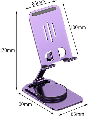 Phone Stand,Desktop Phone Holder Mount Universal Foldable Aluminum Fully Adjustable Tablet Stand for Phone Desk All Phones Cell Phone Tablet, Purple in Saudi Arabia