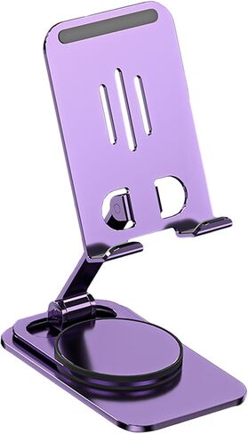 Phone Stand,Desktop Phone Holder Mount Universal Foldable Aluminum Fully Adjustable Tablet Stand for Phone Desk All Phones Cell Phone Tablet, Purple in Saudi Arabia