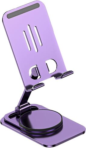 Phone Stand,Desktop Phone Holder Mount Universal Foldable Aluminum Fully Adjustable Tablet Stand for Phone Desk All Phones Cell Phone Tablet, Purple in Saudi Arabia