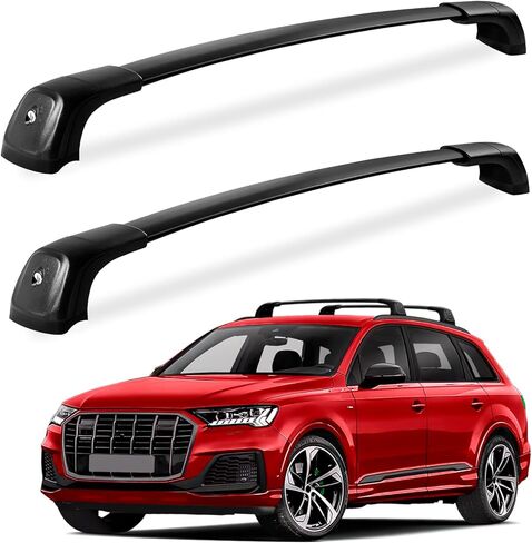 قضبان متقاطعة لحامل السقف من FengYu بوزن 260 رطلًا متوافقة مع Mazda CX-50 CX50 2023 2024 (مع قضبان جانبية متدفقة)، قضبان سقف من الألومنيوم شديدة التحمل قابلة للقفل وقضبان شحن وقضبان زورق على السطح باللون الأسود لحمل الأمتعة in Kuwait