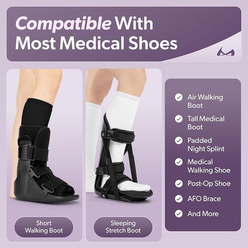BraceAbility Walking Boot Sock Liners – (1 Pair) Replacement Medical Tube Socks for Under Orthopedic, Air CAM Walkers, Fracture Boots, and Surgical Foot Cast Shoes for Men or Women (Tall White) in Saudi Arabia