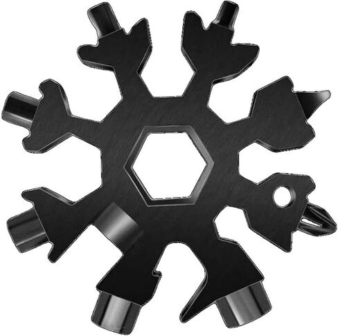 18 في 1 أداة Snowflake Multi for Man ، Snowflake Snowflake Multitool Stockers للأب ، الزوج ، صديقها ، وجع الثلج/مجموعة المفكات/مفك البراغي لهدايا عيد الميلاد (أسود) in Kuwait