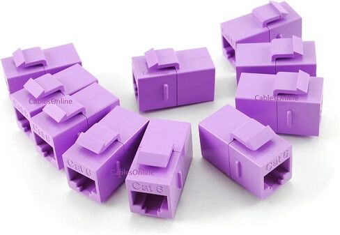 CablesOnline, 10-Pack CAT6 Female/Female RJ45 Ethernet Purple Keystone Jack Coupler, WP-C02PR-10 in Saudi Arabia