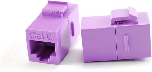 CablesOnline, 10-Pack CAT6 Female/Female RJ45 Ethernet Purple Keystone Jack Coupler, WP-C02PR-10 in Saudi Arabia