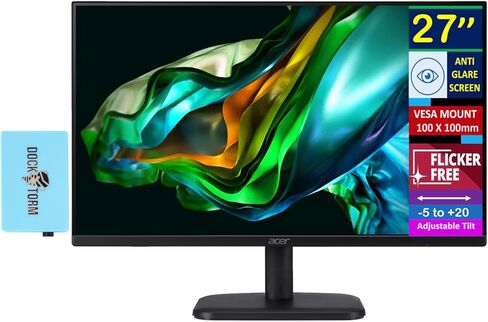 Acer EK271 EBI FHD IPS مراقبة المزامنة الحرة مع وقت استجابة 1 مللي ثانية ، مضاد للوهج ، وميض خالي in Kuwait