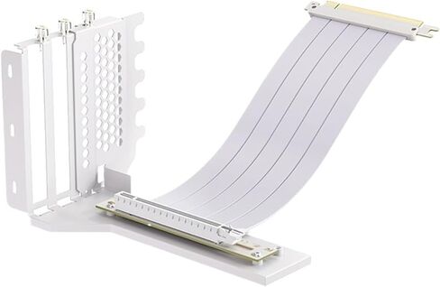 L-Z3 GPU Vertical Mounting Bracket Kit, PCIe 4.0 X16 Riser Cable 200mm, Graphics Card Steering Mounting Bracket(PCI-E 4.0 Set-White) in Saudi Arabia