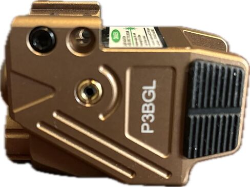 HiLight P3BGL TAN Blue Laser Sight Green Laser Sight 500lm مصباح يدوي لمسدس المسدس مع بطارية Micro USB قابلة لإعادة الشحن، درجة الطائرات العسكرية من الألومنيوم المؤكسد بلون أسمر ضارب للصفرة in Kuwait