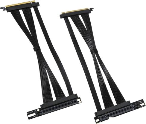PCI-E 4.0 X16 CARTER CARTER CARTER CABLE GEN4 لـ AI Server Left Angle Socket 3.0 Gen3 متوافق/أسود (0.4 متر ، آخر) in Saudi Arabia