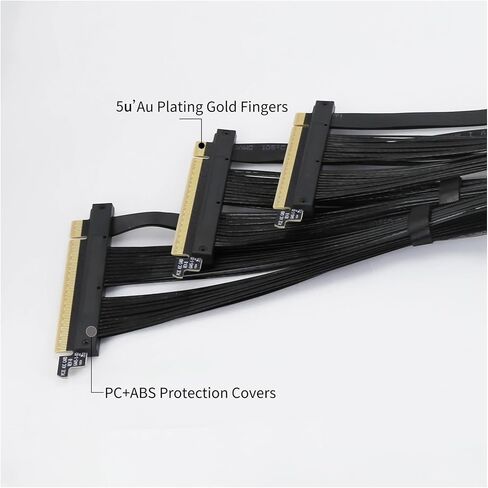 PCI-E 4.0 X16 CARTER CARTER CARTER CABLE GEN4 لـ AI Server Left Angle Socket 3.0 Gen3 متوافق/أسود (0.4 متر ، آخر) in Saudi Arabia