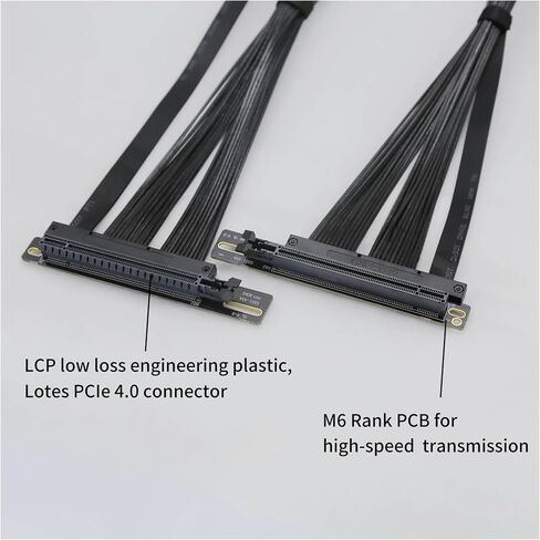 PCI-E 4.0 X16 CARTER CARTER CARTER CABLE GEN4 لـ AI Server Left Angle Socket 3.0 Gen3 متوافق/أسود (0.4 متر ، آخر) in Saudi Arabia