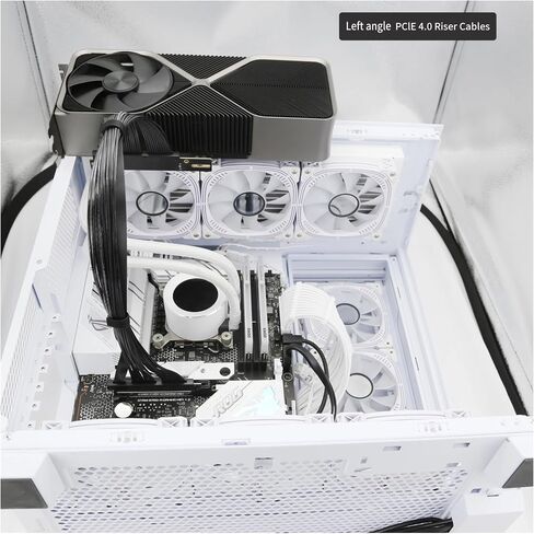 PCI-E 4.0 X16 CARTER CARTER CARTER CABLE GEN4 لـ AI Server Left Angle Socket 3.0 Gen3 متوافق/أسود (0.4 متر ، آخر) in Saudi Arabia