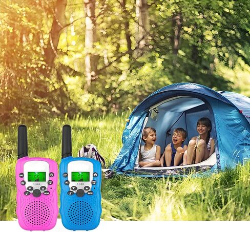 أطفال kidie talkies t388 mini 2 الطريق الراديو للأولاد الفتيات 22 قنوات FRS UHF 462-467MHz التردد - 1 زوج وردي in Kuwait