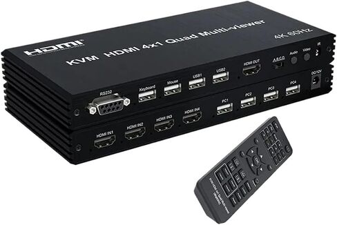 KVM HDMI Quad Splitter Screen Multiviewer 4x1 8X1 4k Multivisor HDMI KVM Quad 4x1 Seamless Segmentacion Switch for USB Keyboard(8X1 KVM 4K30,EU Plug) in Kuwait