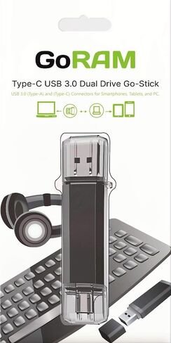 GoRAM 16GB (10 Pack) Dual Drive Go-Stick USB 3.0 + USB-C Type-C Flash Drive for Android Smartphones, Computers, MacBook, Tablets, PC (16GB) in Saudi Arabia