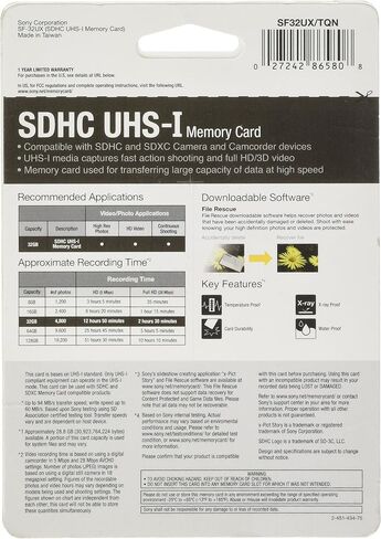 Sony32GB SDHC UHS-1 CLASS 10 CARMER (SF32UX/TQN) (النموذج القديم) in Saudi Arabia