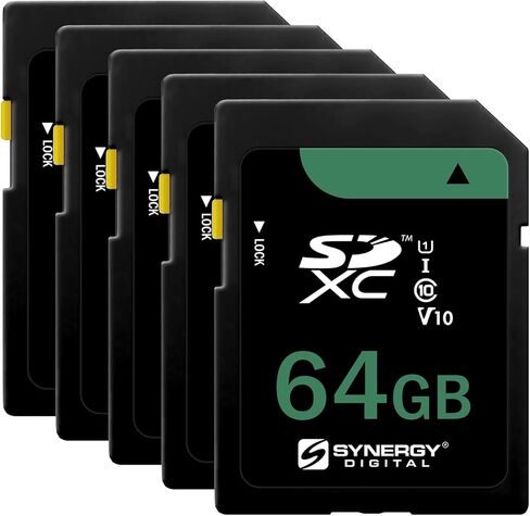 Synergy Digital 64GB Secure Digital SDXC UHS-I Memory Cards, Compatible with Kodak PIXPRO AZ255 Digital Camera - Class 10, U1, 100MB/s, 300 Series - Pack of 3 in Saudi Arabia