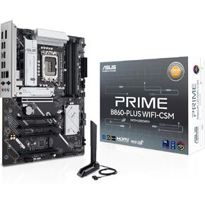 ASUS Prime B860-PLUS WiFi-CSM B860 LGA 1851 ATX Motherboard, Intel Core Ultra Series 2 Ready, Advanced AI, DDR5, PCIe 5.0, HDMI, USB 20Gbps Type-C, 2X M.2, WiFi 6E, 2.5Gb, ACCE Remote IT Management
