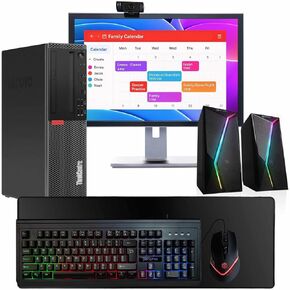 Lenovo M920S Windows 11 Desktop Computer | 16GB RAM + 500GB SSD | Intel i5 | 16GB RAM + 500GB SSD | 22" LCD | WiFi 6 AX200 + BT | RGB Keyboard/Mouse + Speakers | Webcam | Home or Office PC (Renewed)