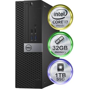 Dell Optiplex 7040 Desktop Computer | Quad Core Intel i7 (3.4) | 32GB DDR4 RAM | 1TB SSD Solid State | Windows 10 Professional | Home or Office PC (Renewed)