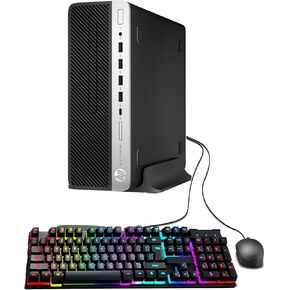 HP EliteDesk 705 G5 SFF Business Desktop PC, AMD Ryzen 5 3400G 3.7GHz up to 4.2GHz, 16GB RAM, 256GB SSD, RGB Keyboard and Mouse, Windows 10 64 Bit (Renewed)
