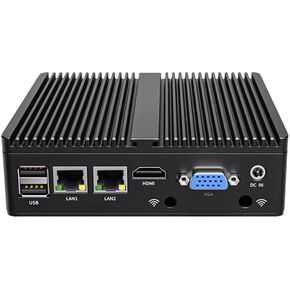 Fanless Mini PC, Industrial PC, Mini Computer Celeron N4100,HD+VGA Dual Dispaly Output, 2 * 1000Mbps LAN,DDR4 1*M.2 nvme,USB3.0, COM, WiFi,4GB RAM 64GB SSD