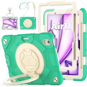 Case for iPad (A16) 11th/10th Generation 11''/10.9'' 2025/2022: Shockproof Protective Cover with Auto Wake/Sleep, Strong Magnetic Multi-Angles Stand, Pencil Holder, Card Slot, Black