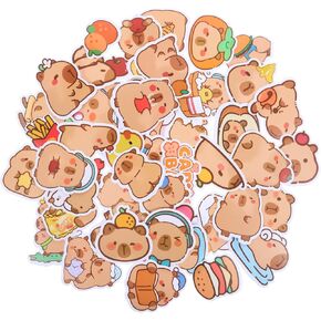 100pcs ملصقات Capybara لطيف كرتون حيوانات حيوانات فينيل مقاوم للماء ملصقات كاواي الطبيعية الحفلات والهدايا للبالغين المراهقين ماء زجاجة محمول أجهزة الكمبيوتر المحمولة.
